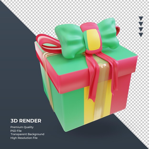 3d box geschenk mali flagge rendering linke ansicht