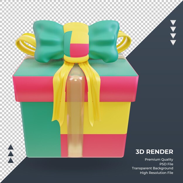3D box presente bandeira Benin renderizando vista frontal