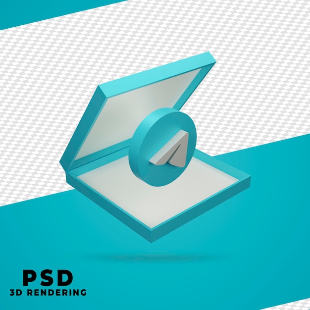 3d box telegramma rendering isolato