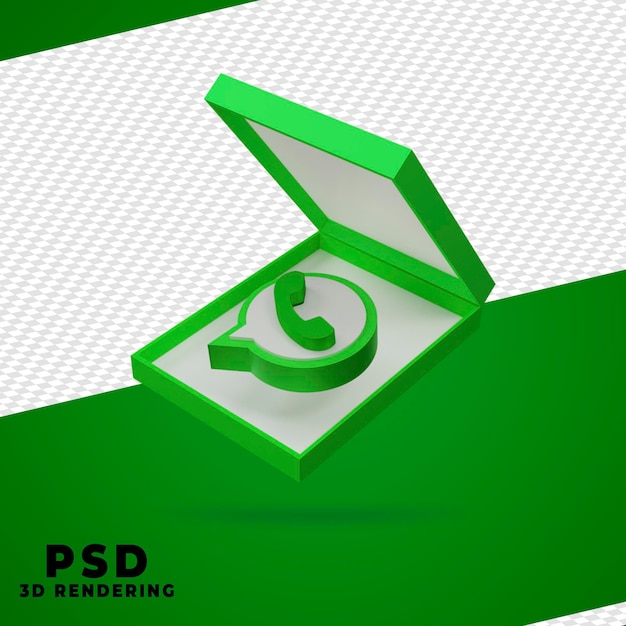 3d-box whatsapp-rendering isoliert