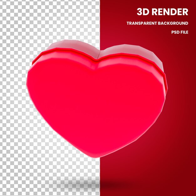 3D-Boxen in Herzform Render die Elemente des Valentinsgrußes
