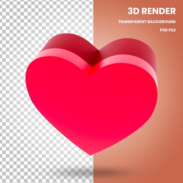 3D-Boxen in Herzform Render die Elemente des Valentinsgrußes