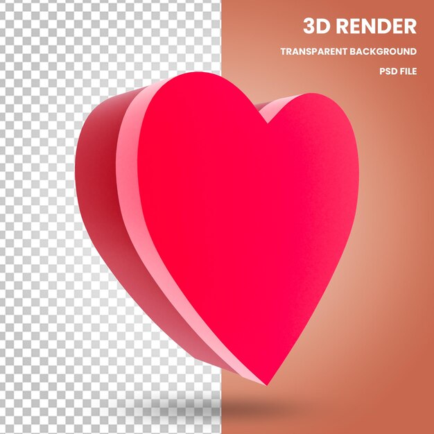 3D-Boxen in Herzform Render die Elemente des Valentinsgrußes