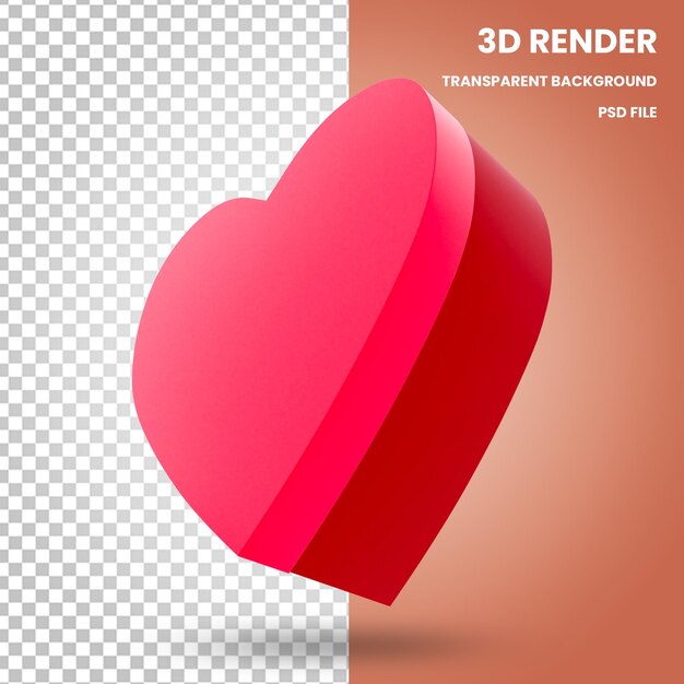 3D-Boxen in Herzform Render die Elemente des Valentinsgrußes