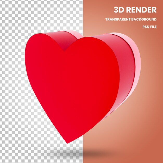 3D-Boxen in Herzform Render die Elemente des Valentinsgrußes