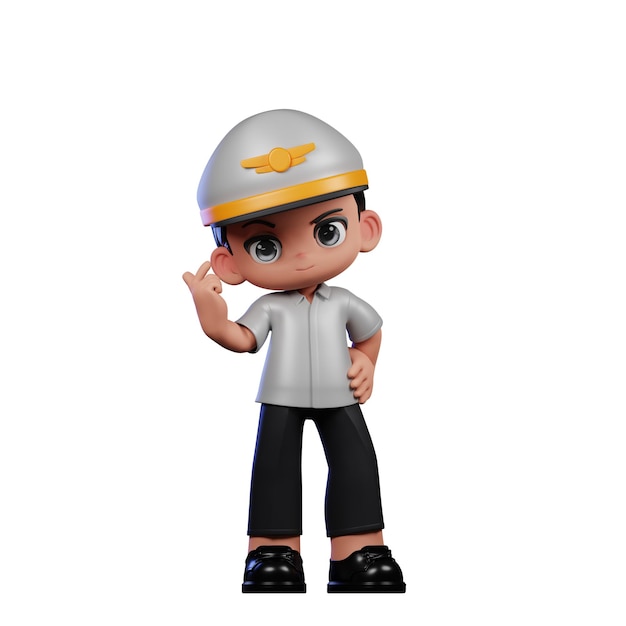 3d Boy Pilot che fa il segno dell'amore