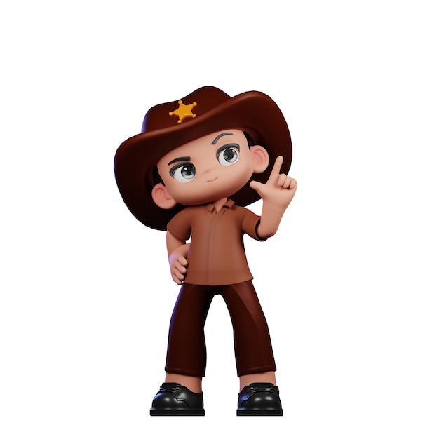 3D Boy Sheriff con l'idea di posare