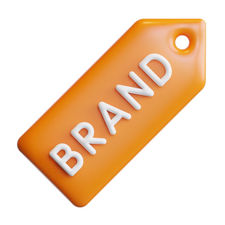 PSD 3d brand tag high quality render illustration icon