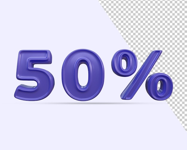3d brillante número 50 por ciento