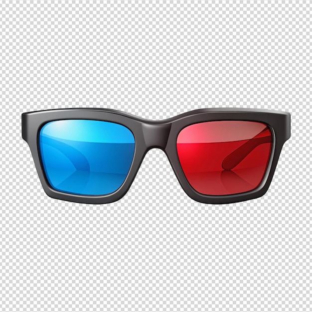3D-Brille auf durchsichtigem Hintergrund