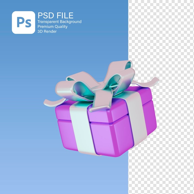 3D Brithday Geschenkbox-Symbol 3D-Rendering