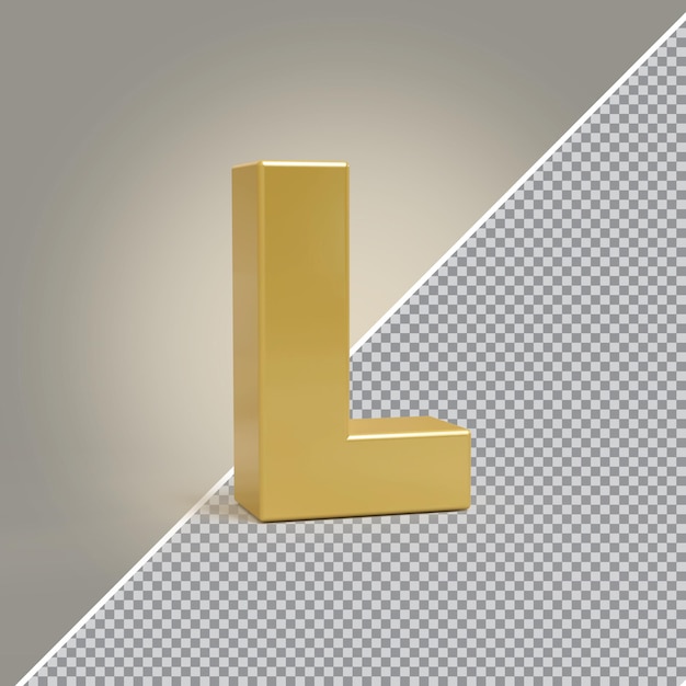 3d buchstabe l goldener luxus