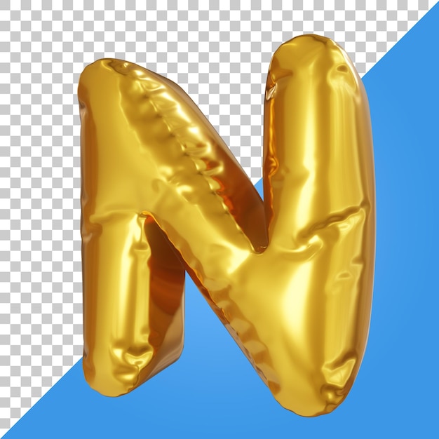 3d-buchstabe n goldener ballon