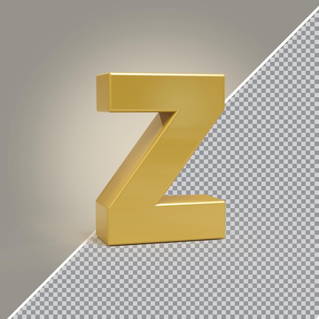 3d buchstabe z goldener luxus