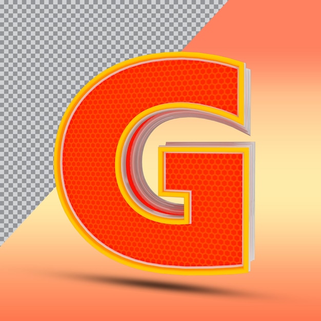 3d buchstaben g effekt stil farbe orange