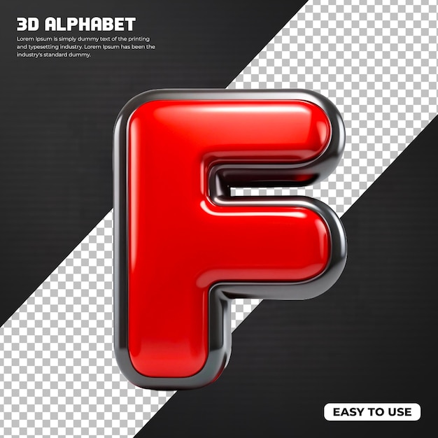 3D-Buchstaben oder das Alphabet F