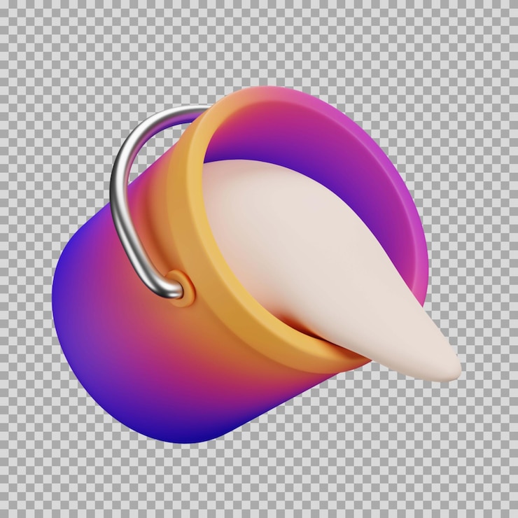 PSD 3d bucket dynamic gradient icon