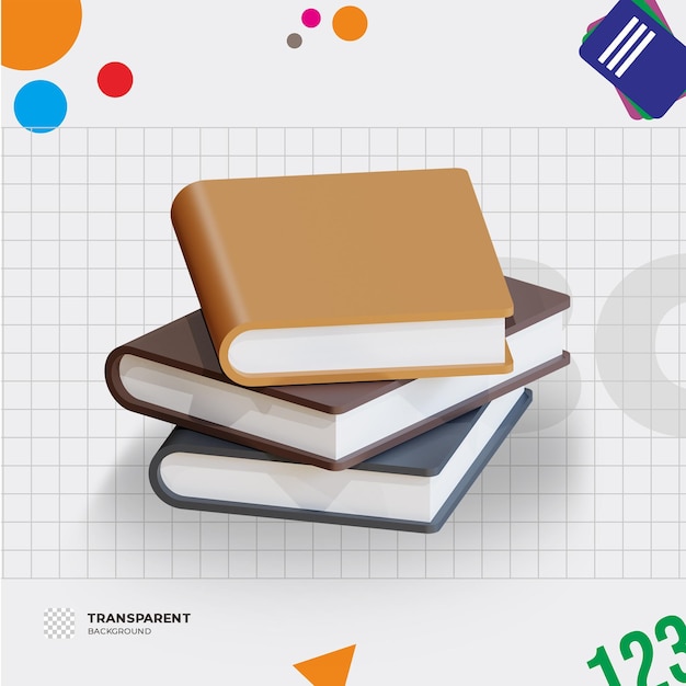 PSD 3d-bücher-illustration