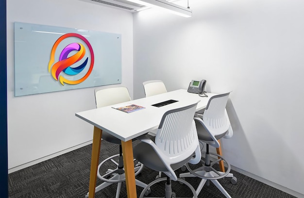 3D-Büro-Wand-Mockup
