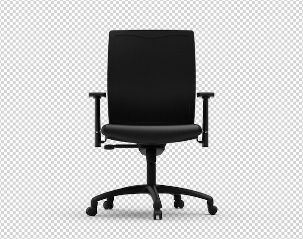 3D-Bürostuhl isoliert auf transparentem Hintergrund
