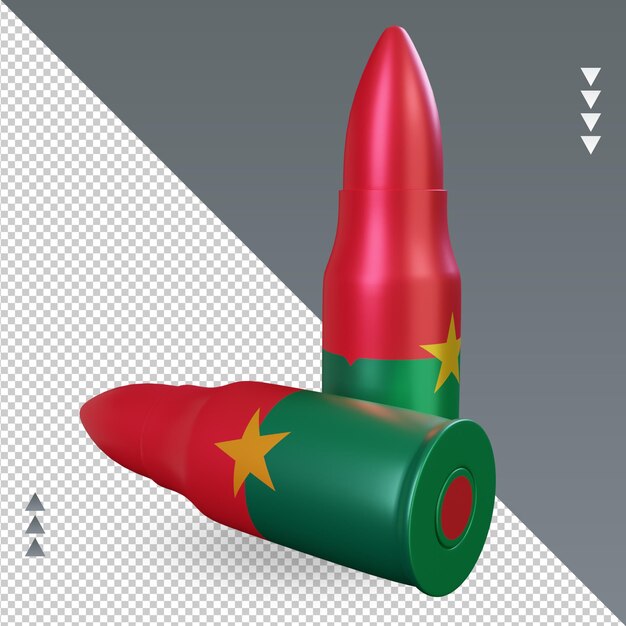 PSD 3d bullet burkina faso flag rendu vue de gauche