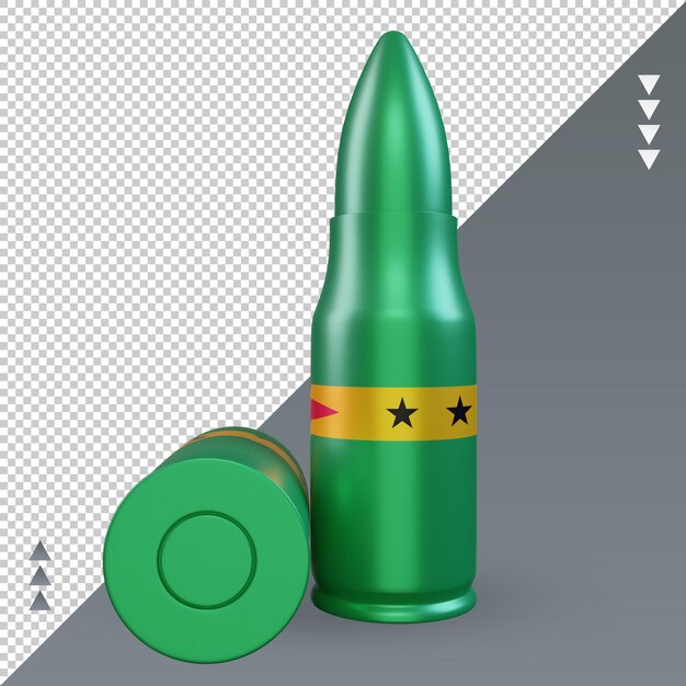 3d-bullet sao tome und principe flag rendering vorderansicht