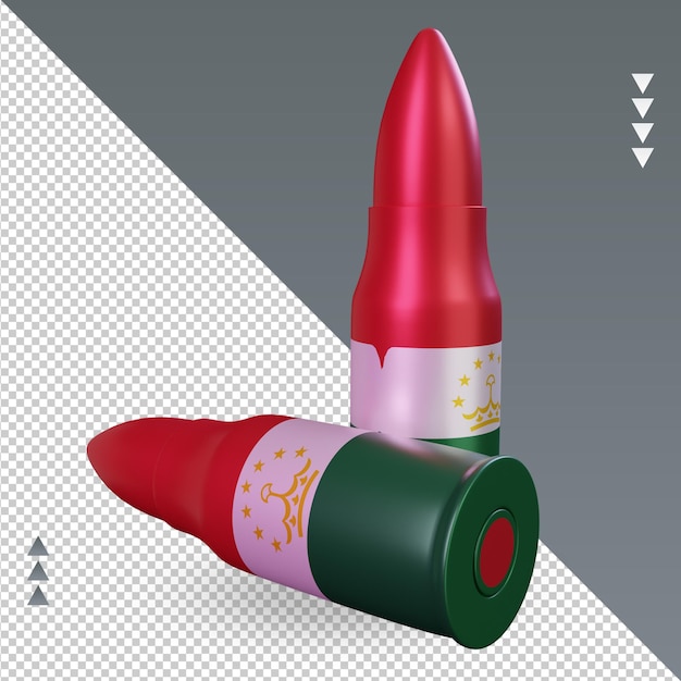 3d Bullet Tadjikistan Drapeau Rendu Vue De Gauche