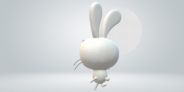 3D Bunny on a Transparent Background