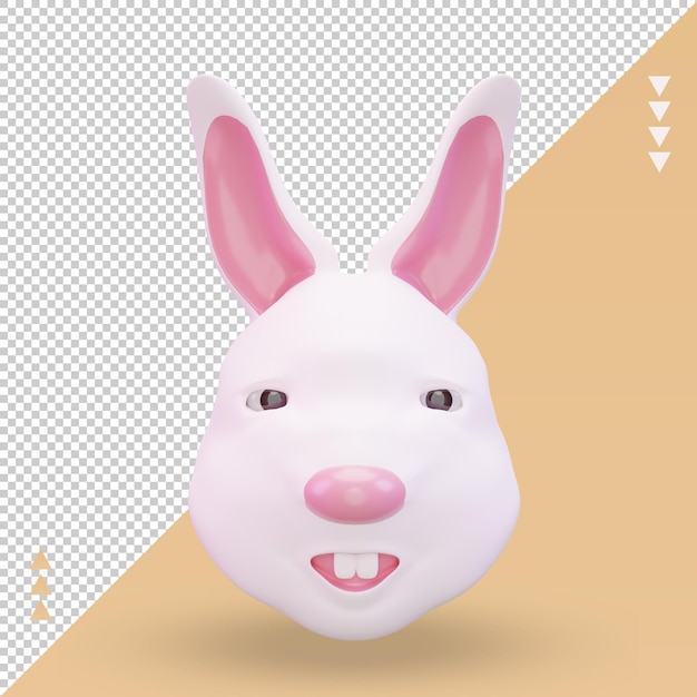 3d-bunny-ostern-symbol, das vorderansicht wiedergibt