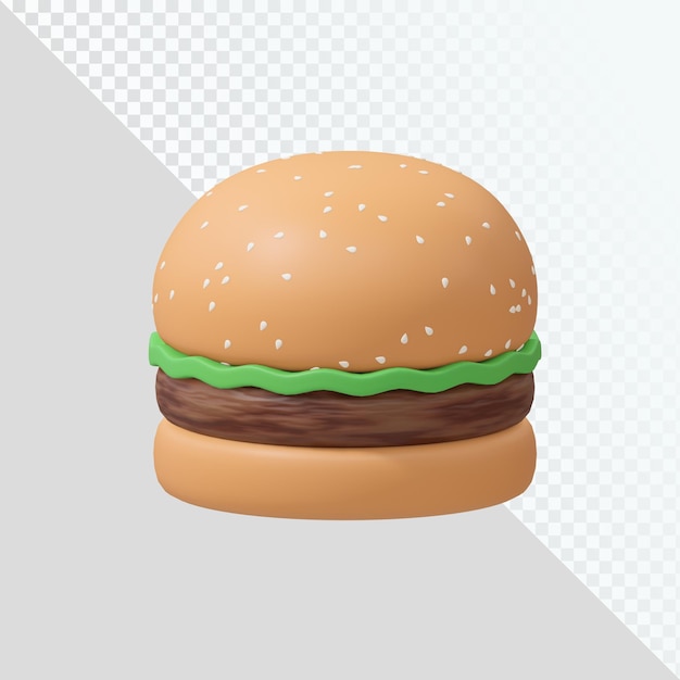 3D-Burger isometrisches Renderkonzept