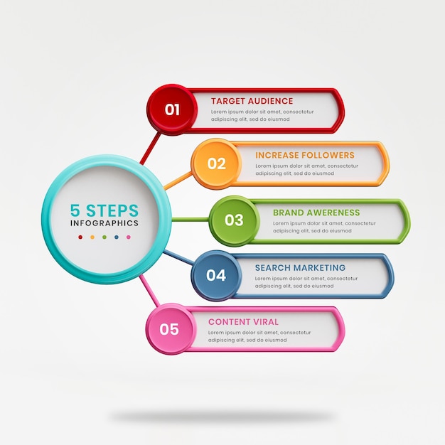 PSD 3d-business-infografik-vorlage