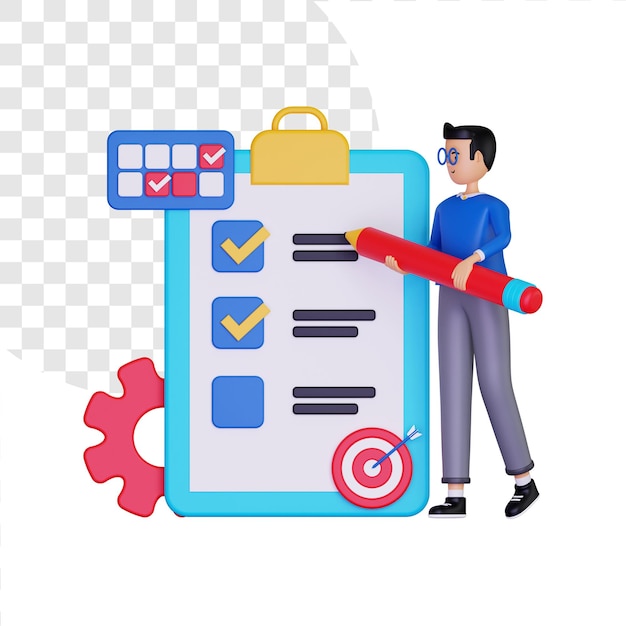3D-Businessplanungskonzeptillustration