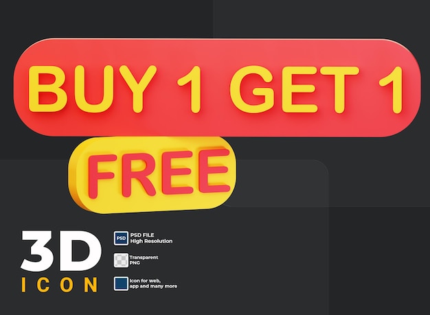 3d buy1 get 1 free Tag Testo
