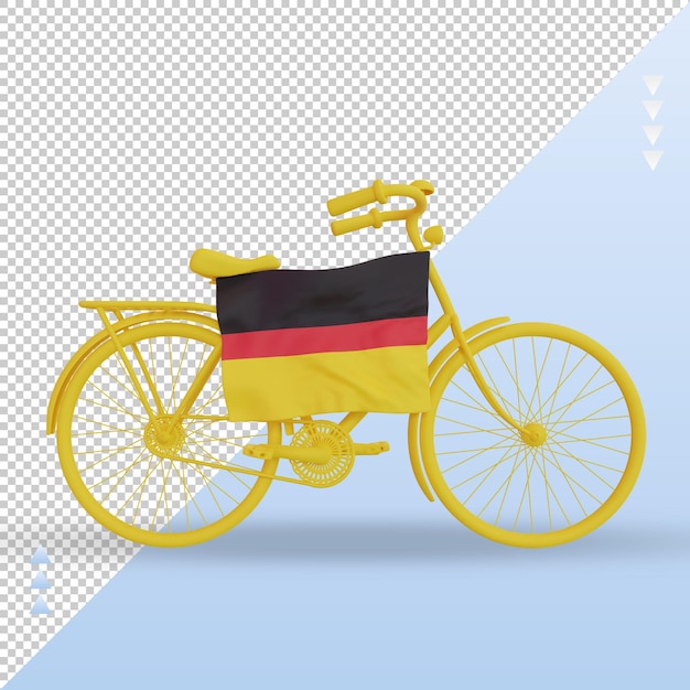 3d bycycle day alemanha bandeira renderização vista frontal