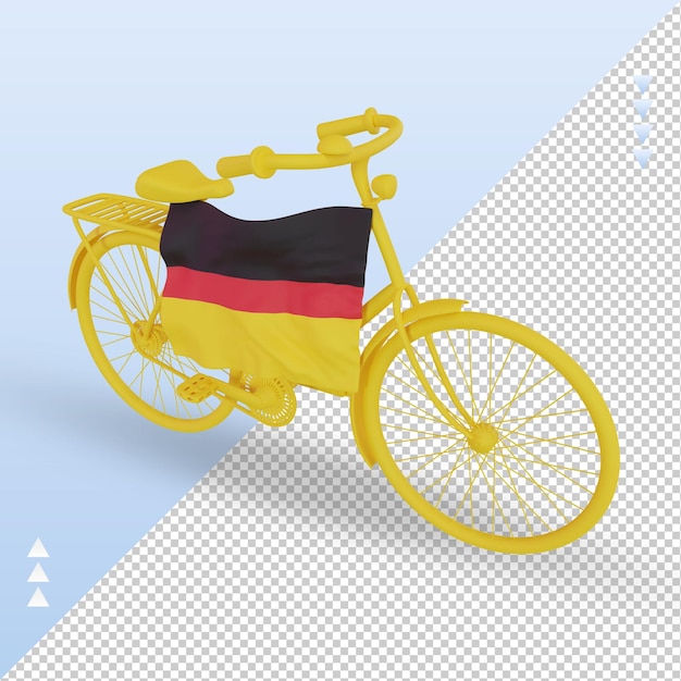 PSD 3d bycycle day allemagne drapeau rendu vue droite