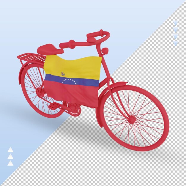 PSD 3d bycycle day bandeira da venezuela renderizando a vista direita