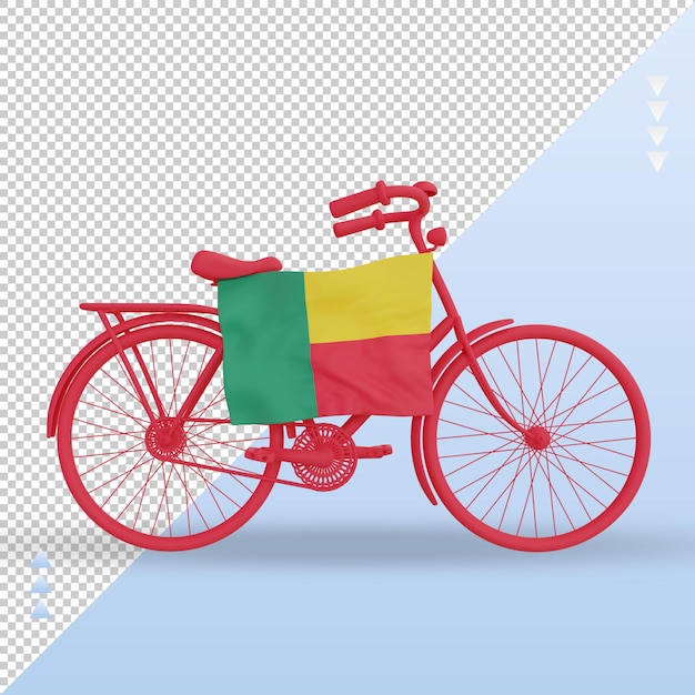 3d bycycle day drapeau bénin rendu vue de face