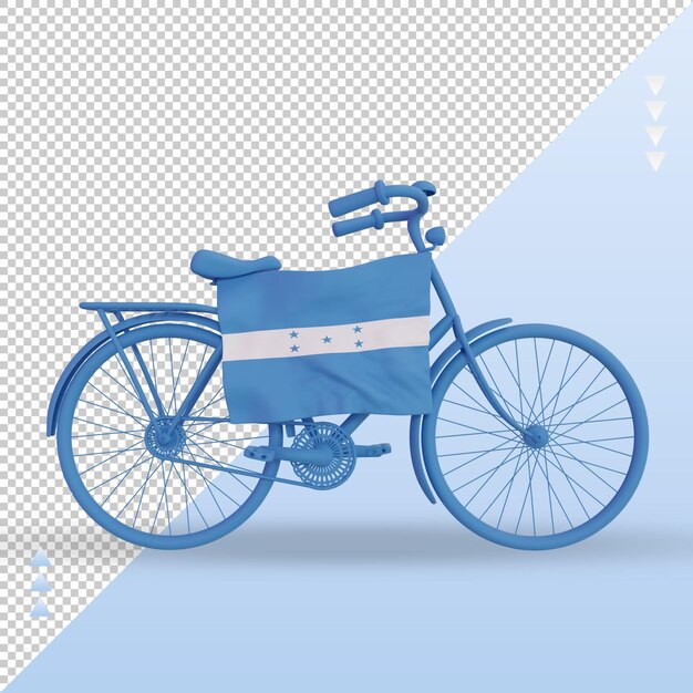 3d Bycycle Day Drapeau Hondurien Rendu Vue De Face