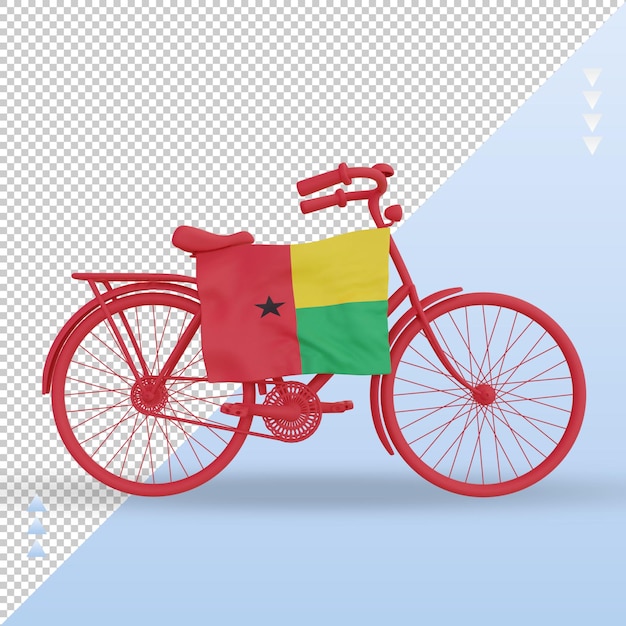3d Bycycle Day Guinée Flag Rendu Vue De Face