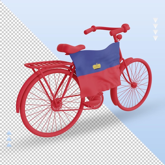 3d bycycle day liechtenstein flag rendering left view
