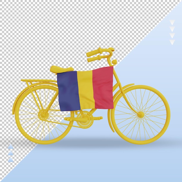 3d Bycycle Day Tchad Drapeau Rendu Vue De Face