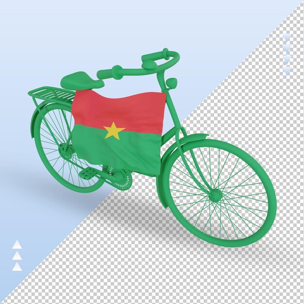 3d bycycle día bandera de Burkina Faso renderizado vista derecha