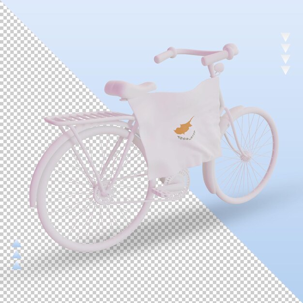 3d bycycle día Chipre bandera renderizado vista izquierda