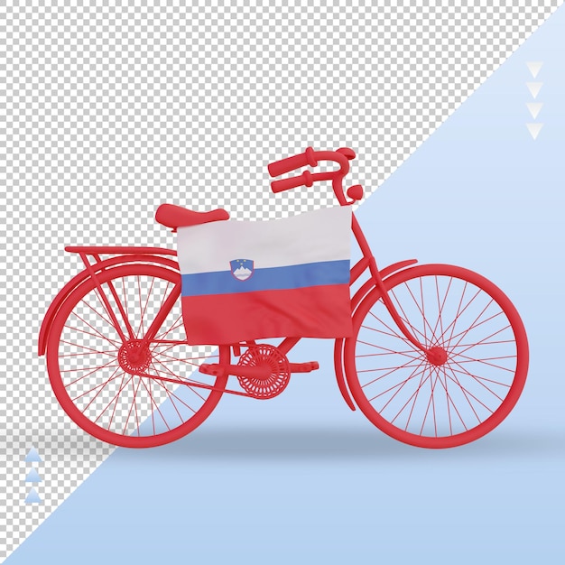 3d bycycle día eslovenia bandera renderizado vista frontal