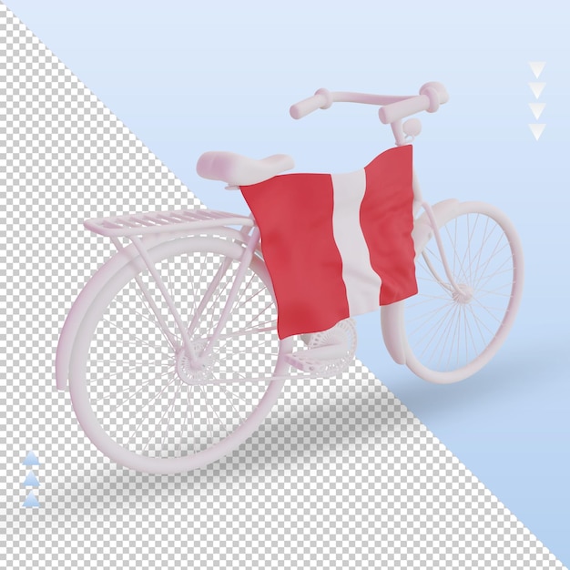 3d bycycle día perú bandera renderizado vista izquierda