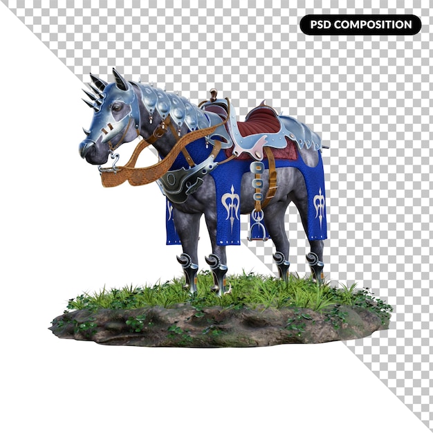 3d caballo aislado psd