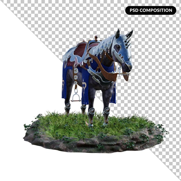 3d caballo aislado psd