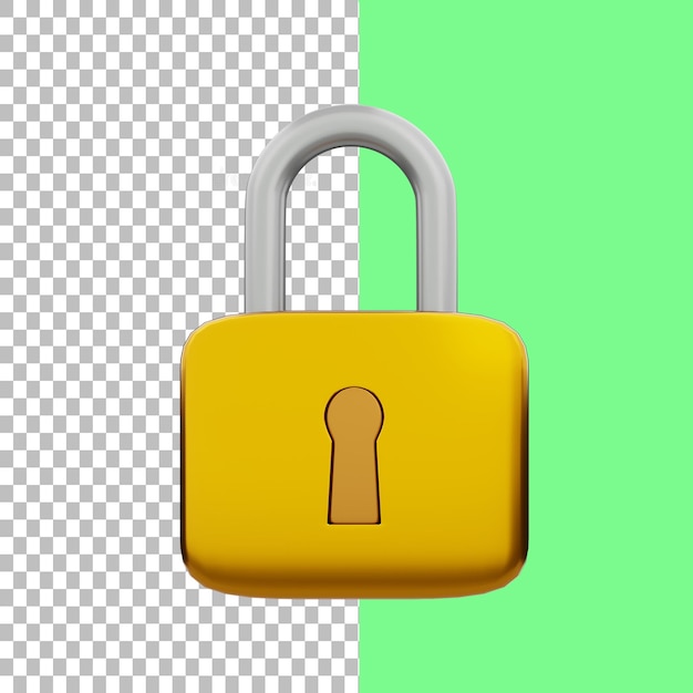 3d cadeado psd grátis