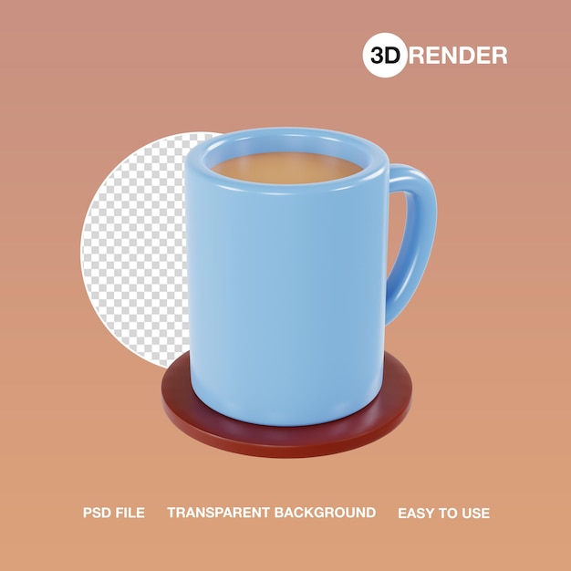 PSD 3d café en taza