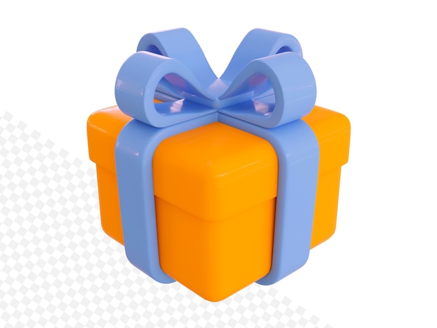 3d caixa de presente amarela com um laço de fita em um fundo branco renderização em 3d de aniversário de natal